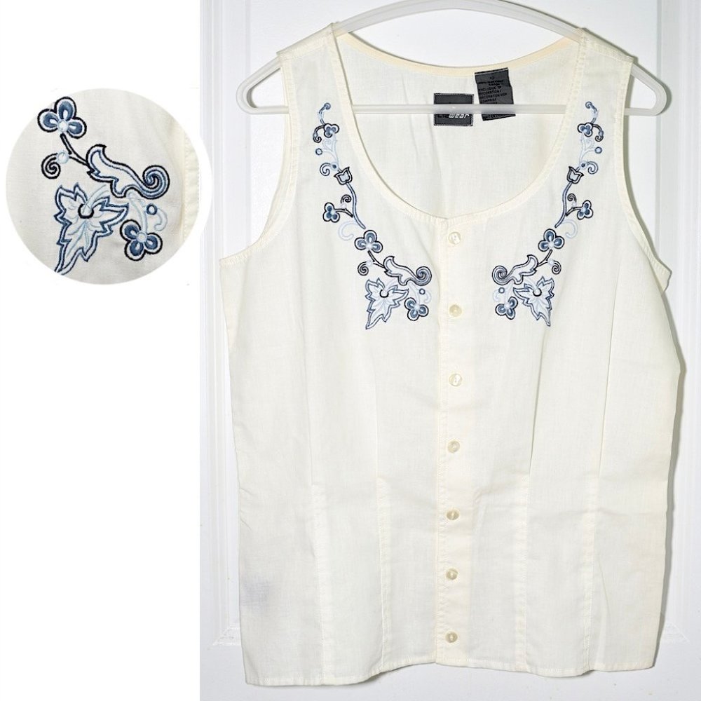 Lizwear Vintage 90s Embroidered Tank Blouse